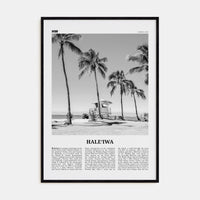 Haleiwa No 1 Poster Black Wood / 8x12 in Nbourhood Travel B&W Poster