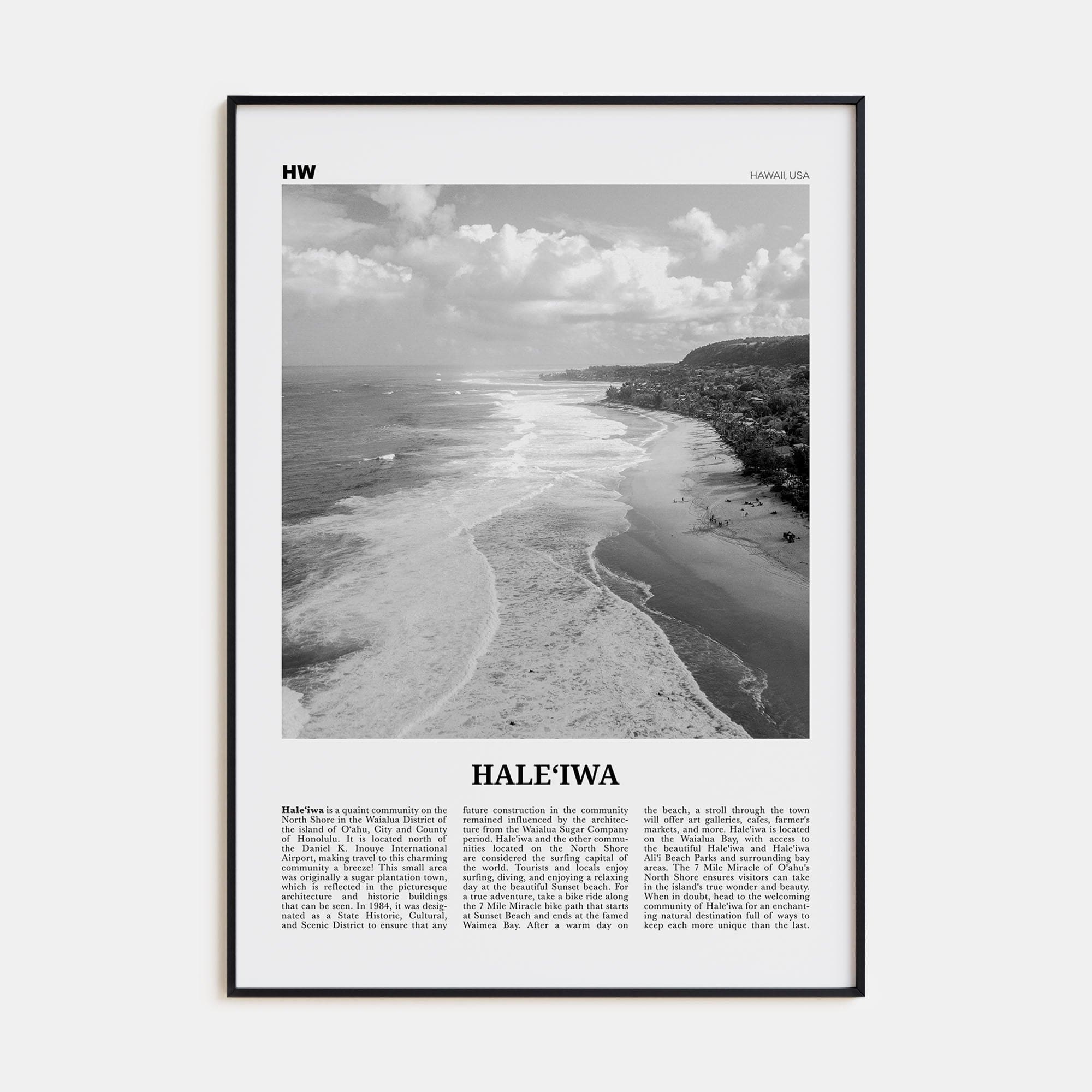 Haleiwa No 2 Poster None / 8x12 in Nbourhood Travel B&W Poster