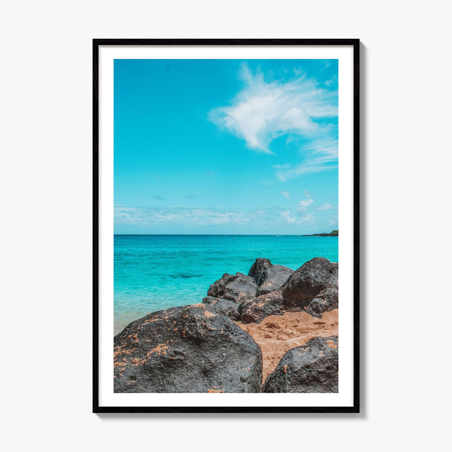 Haleiwa Photo Poster, framed poster mockup, white border