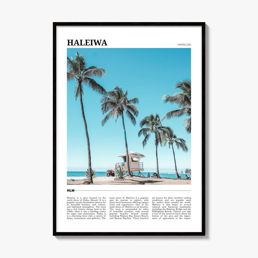 Haleiwa Travel Poster, framed poster mockup