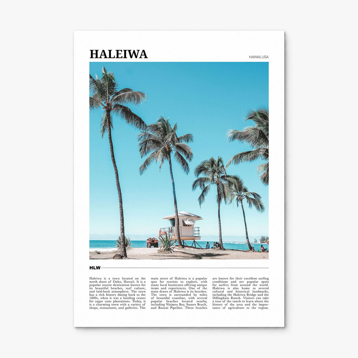 Haleiwa Travel Poster, print only (unframed)