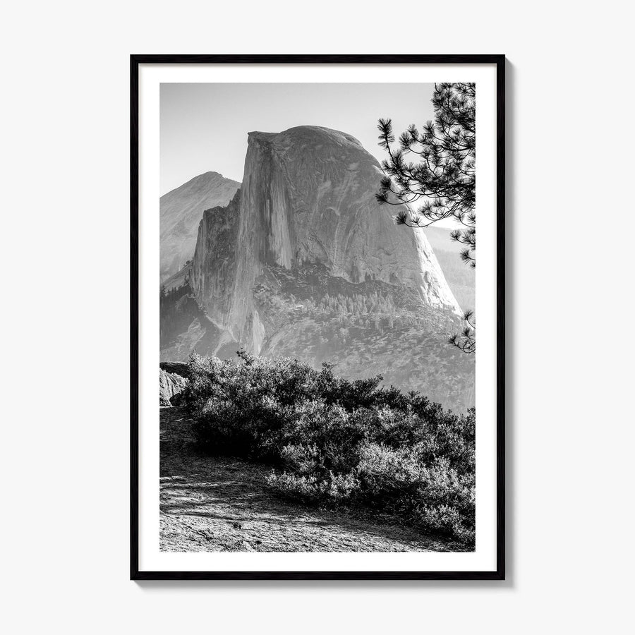 Half Dome Photo Poster, framed poster mockup, white border