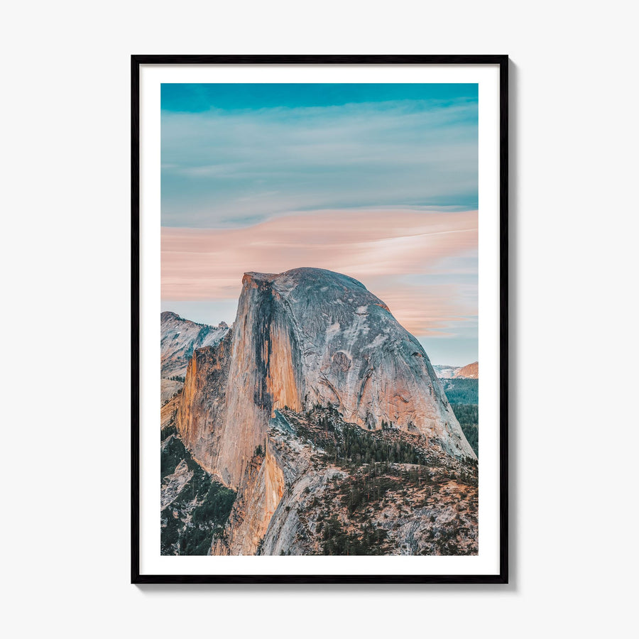 Half Dome Photo Poster, framed poster mockup, white border