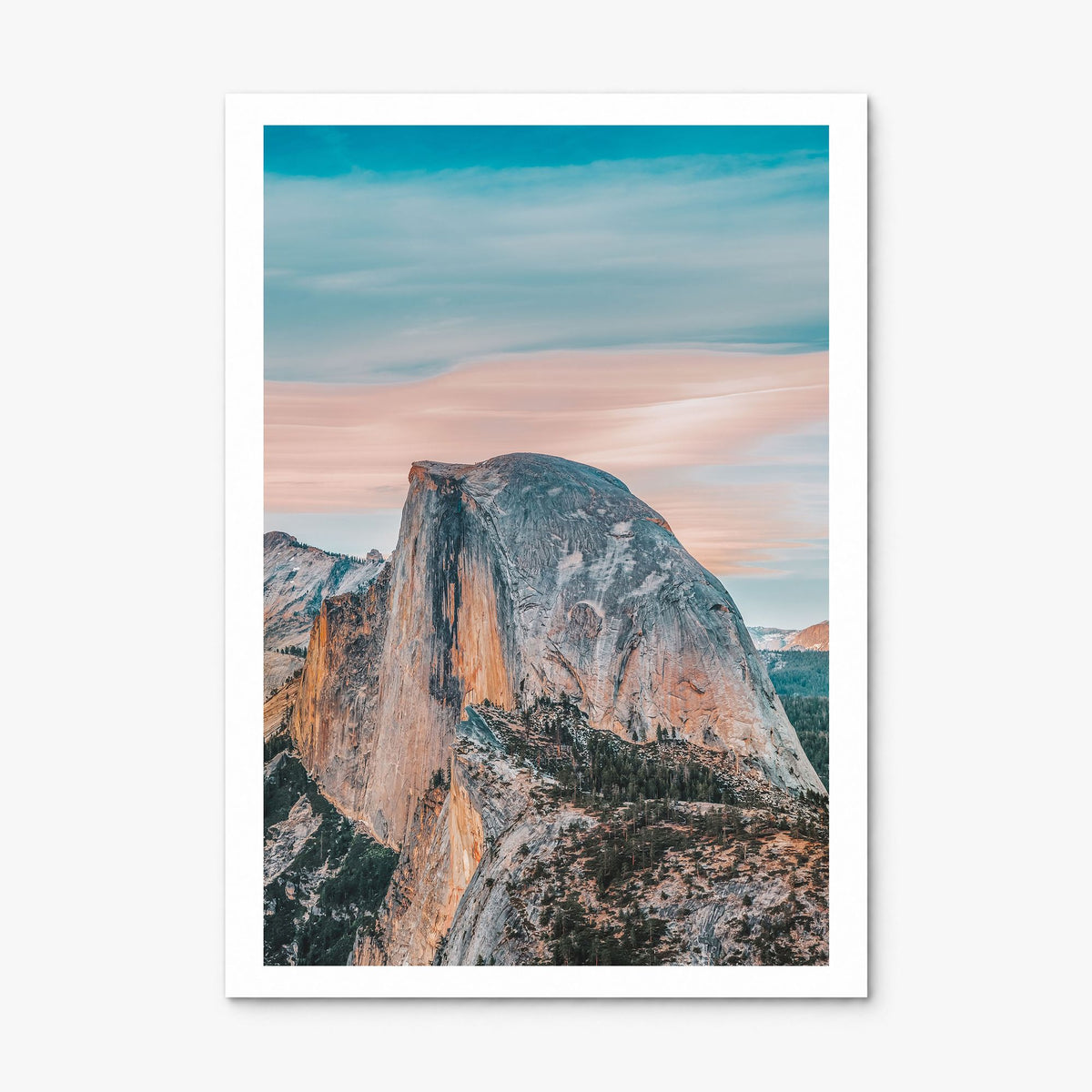 Half Dome Photo Poster, print only (unframed), white border