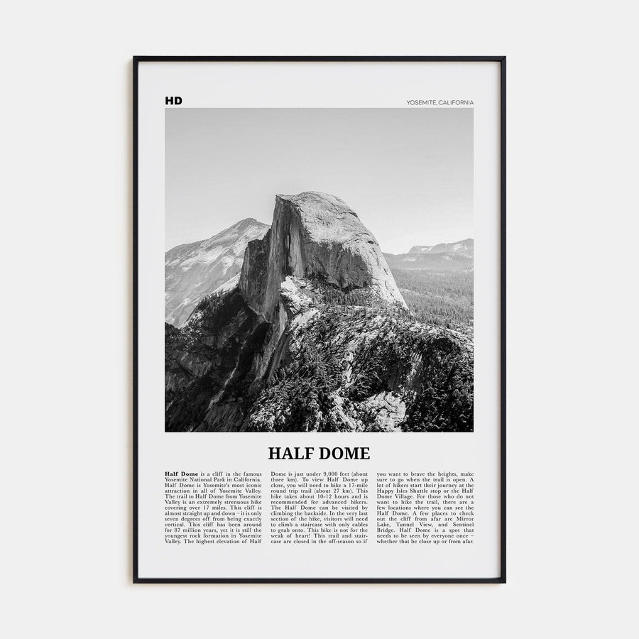 Half Dome Poster None / 8x12 in Nbourhood Travel B&W Poster