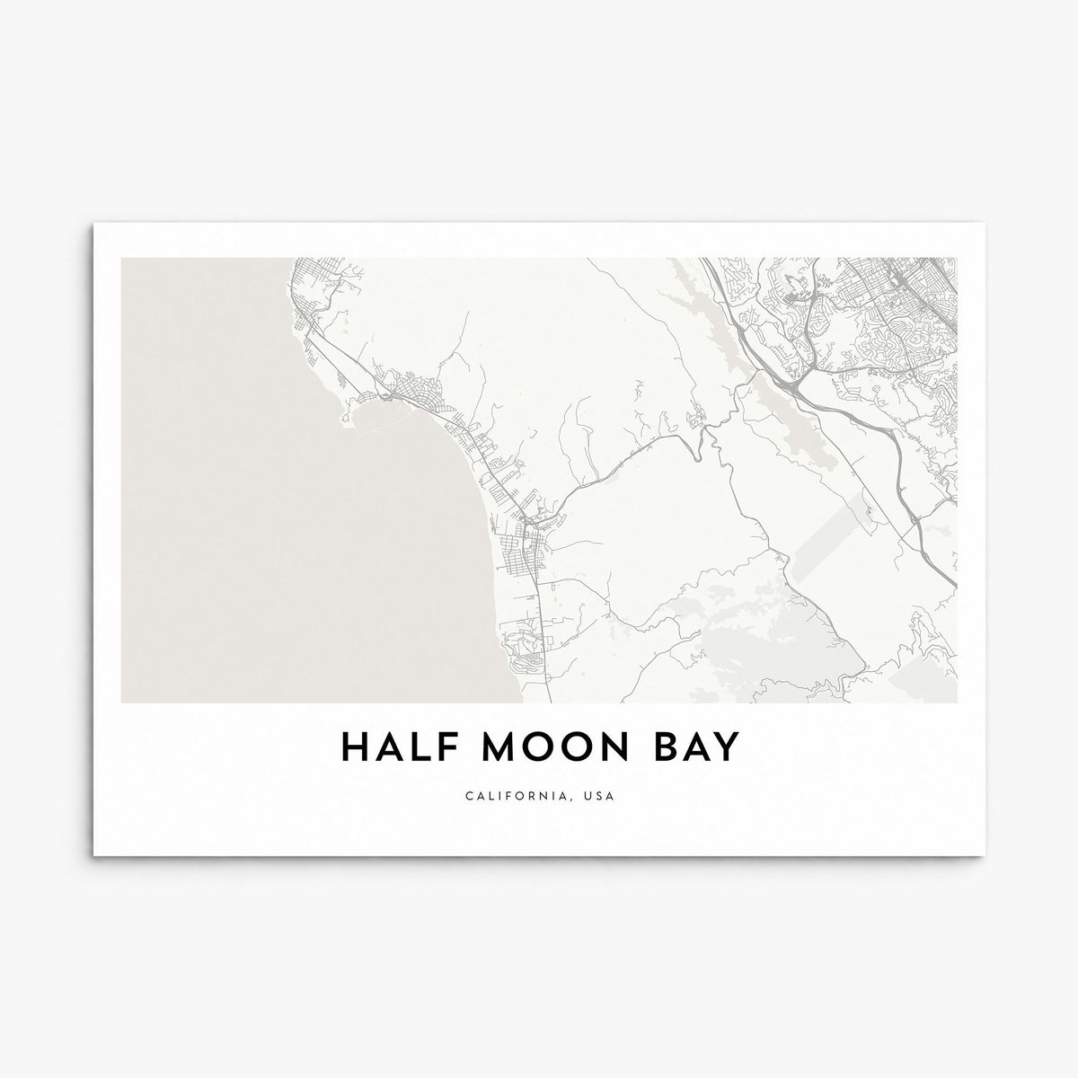 Half Moon Bay Map Poster, print only (unframed)