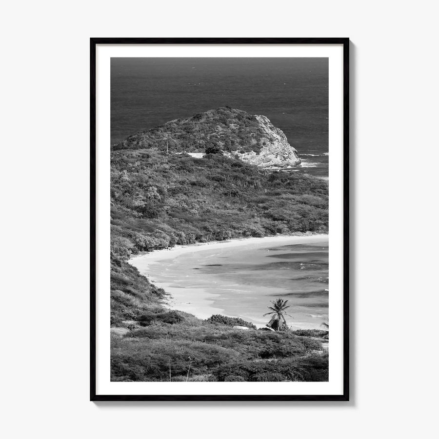 Half Moon Bay Photo Poster, framed poster mockup, white border