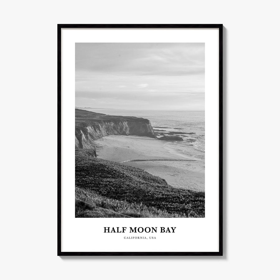 Half Moon Bay Classic Poster, framed poster mockup