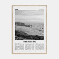 Half Moon Bay Poster Natural Wood / 8x12 in Nbourhood Travel B&W Poster