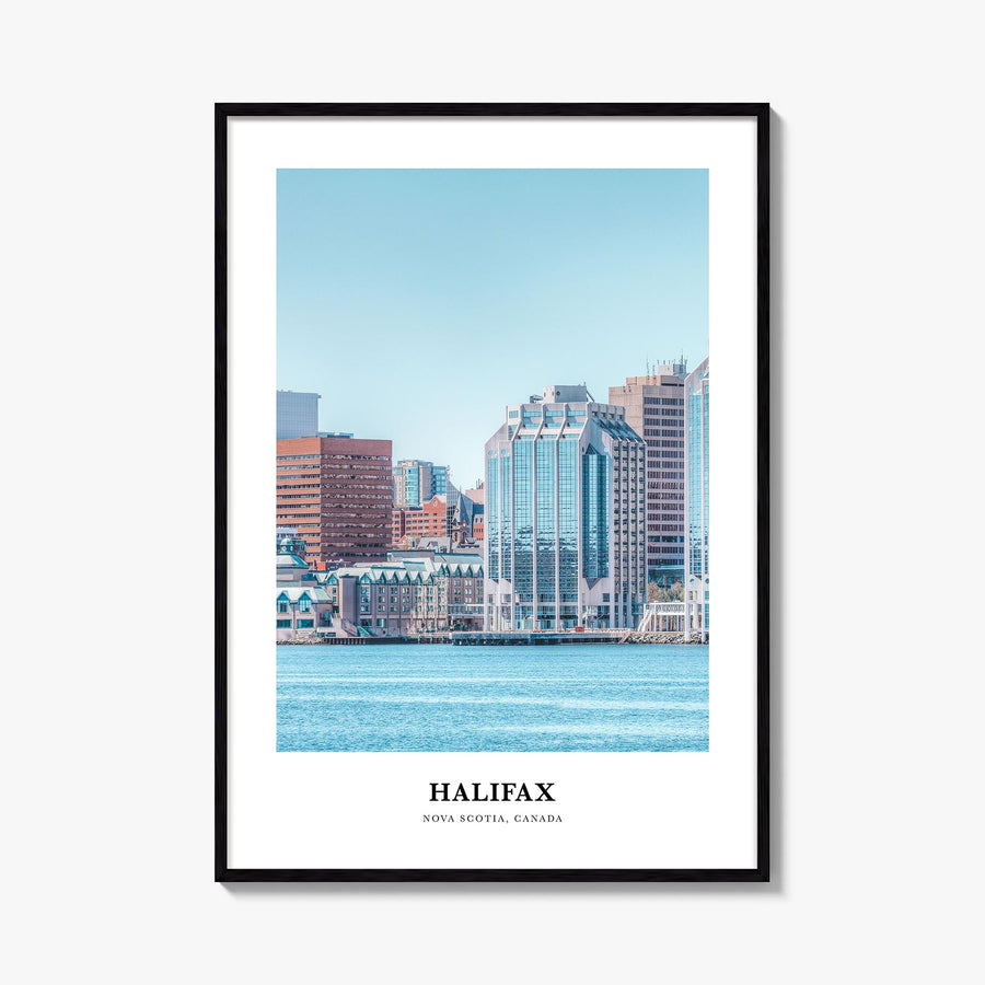 Halifax colorful classic poster of Nova Scotia, Canada – vertical wall art, unframed print shown in interior mockup