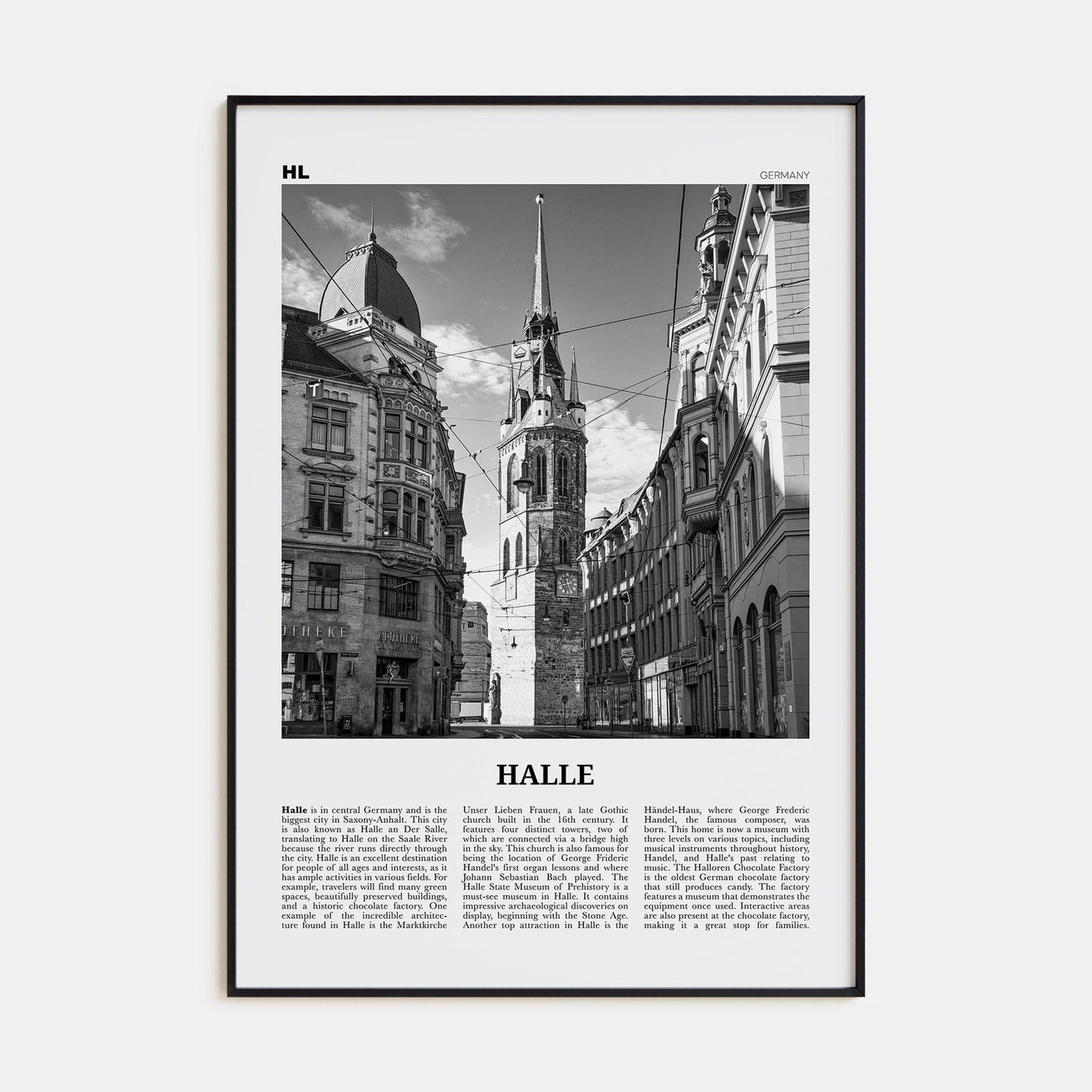 Halle Poster None / 8x12 in Nbourhood Travel B&W Poster