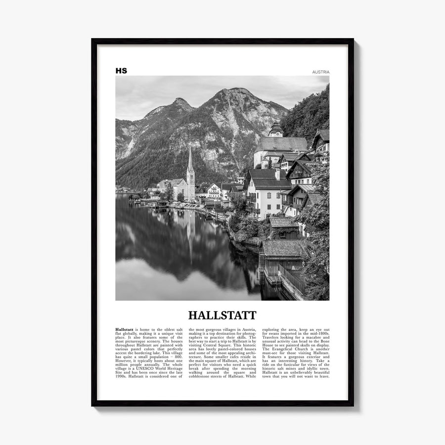Hallstatt Newspaper Poster, framed poster mockup