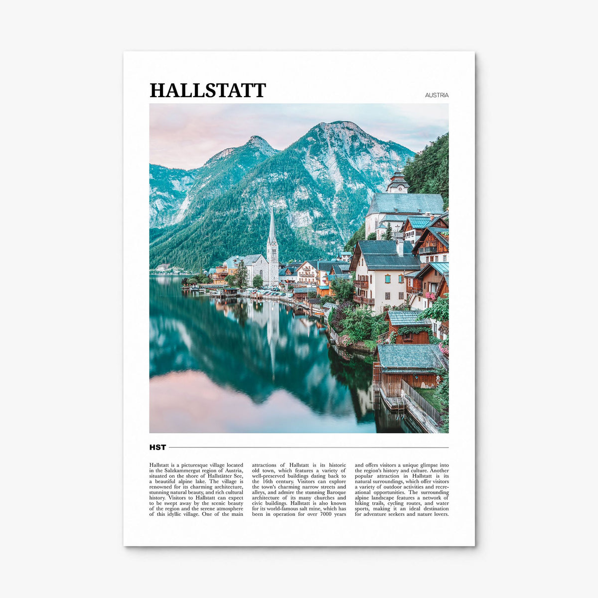 Hallstatt Travel Poster, print only (unframed)