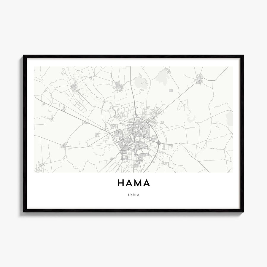 Hama Map Poster, framed poster mockup
