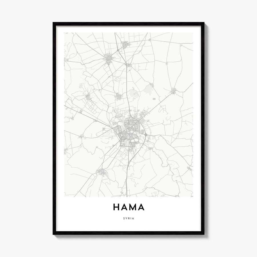 Hama Map Poster, framed poster mockup