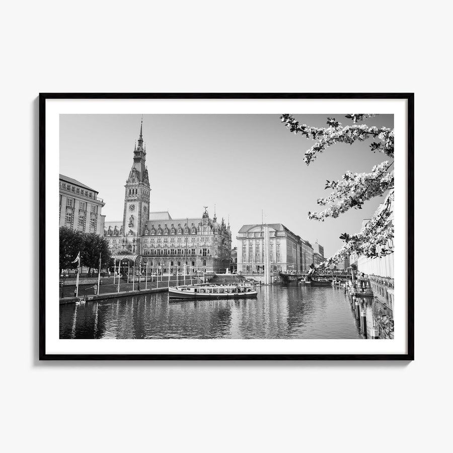 Hamburg Photo Poster, framed poster mockup, white border