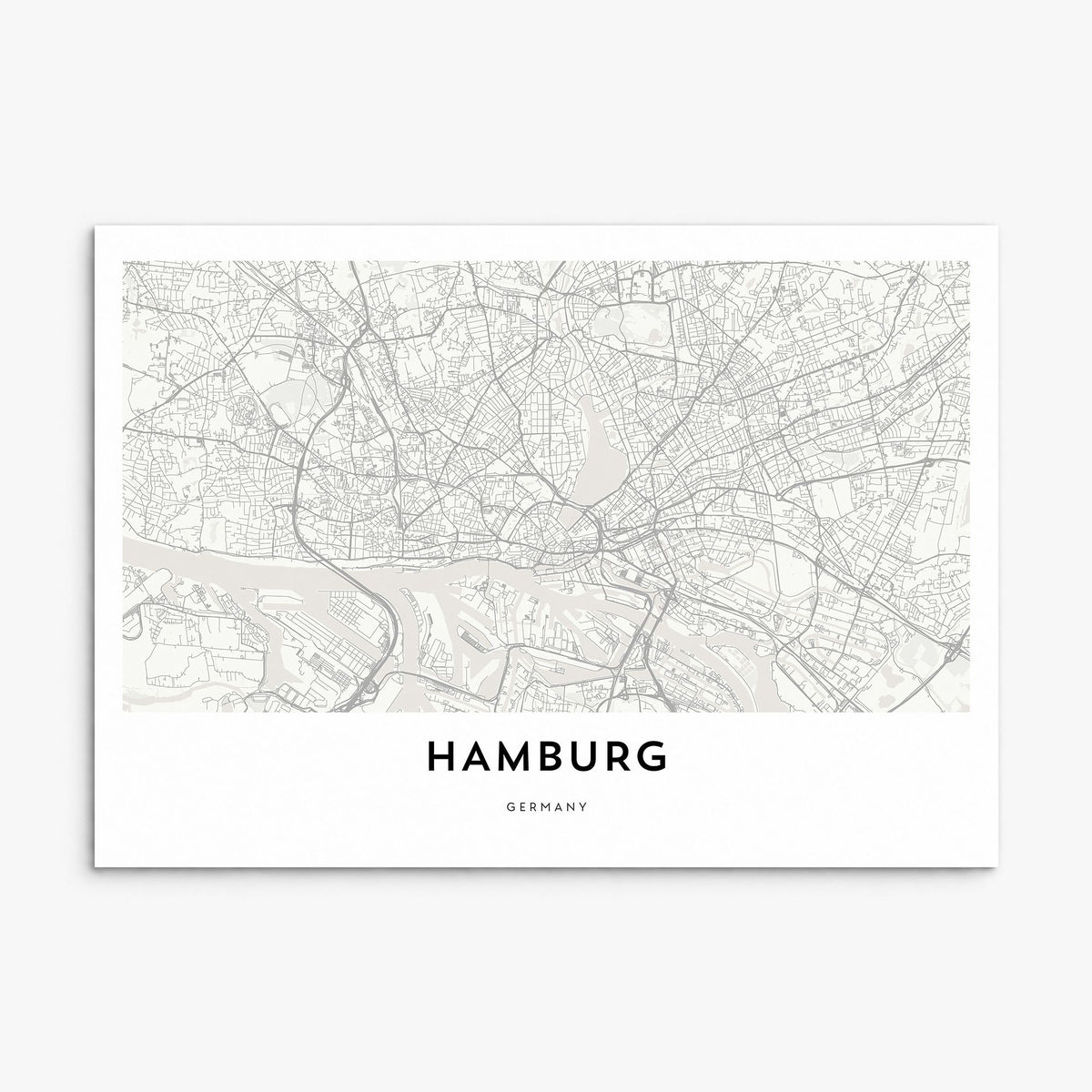 Hamburg Map Poster, print only (unframed)