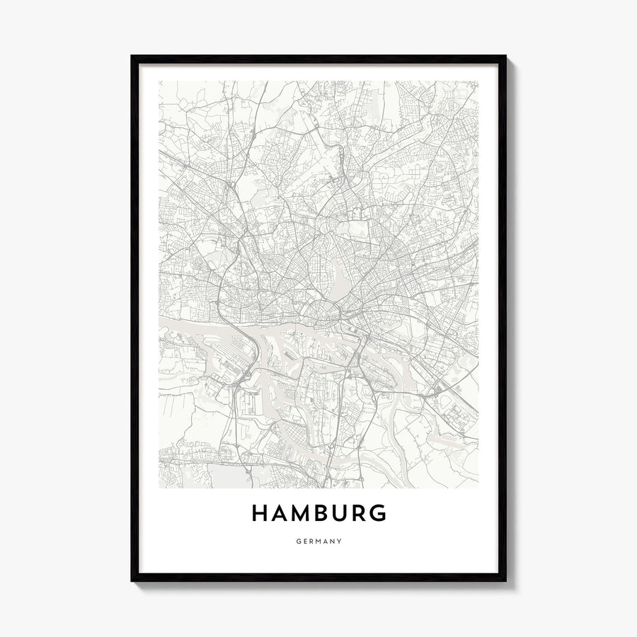 Hamburg Map Poster, framed poster mockup