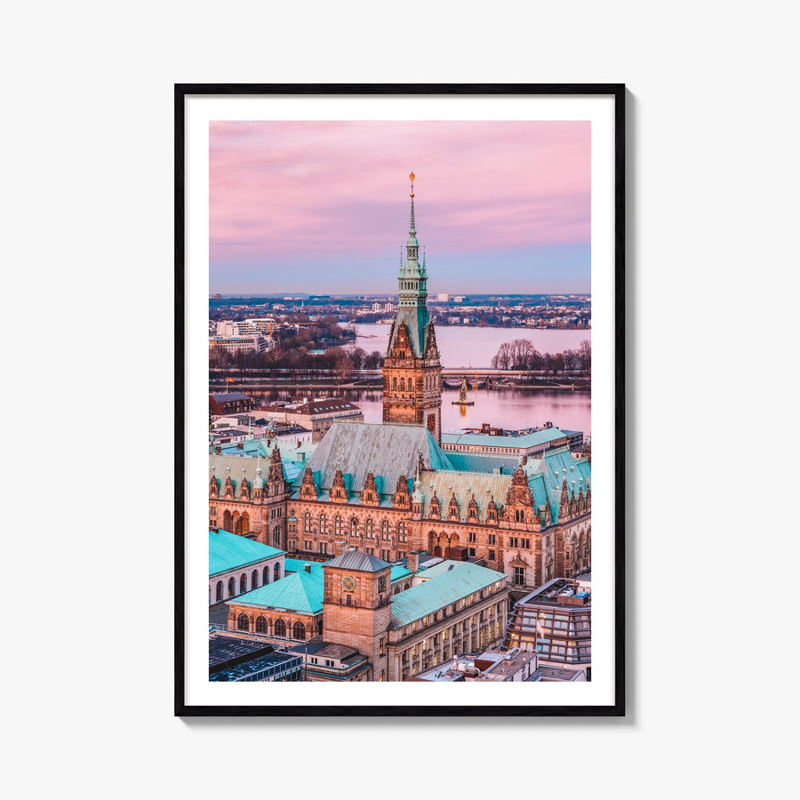 Hamburg no. 1 colorful photo poster of Germany – vertical wall art, unframed print shown in interior mockup