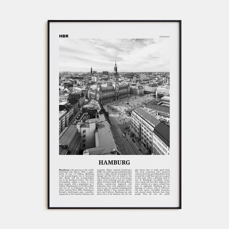 Hamburg No 1 Poster None / 8x12 in Nbourhood Travel B&W Poster