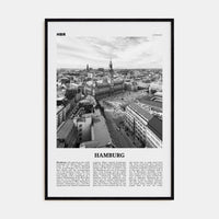 Hamburg No 1 Poster Black Wood / 8x12 in Nbourhood Travel B&W Poster