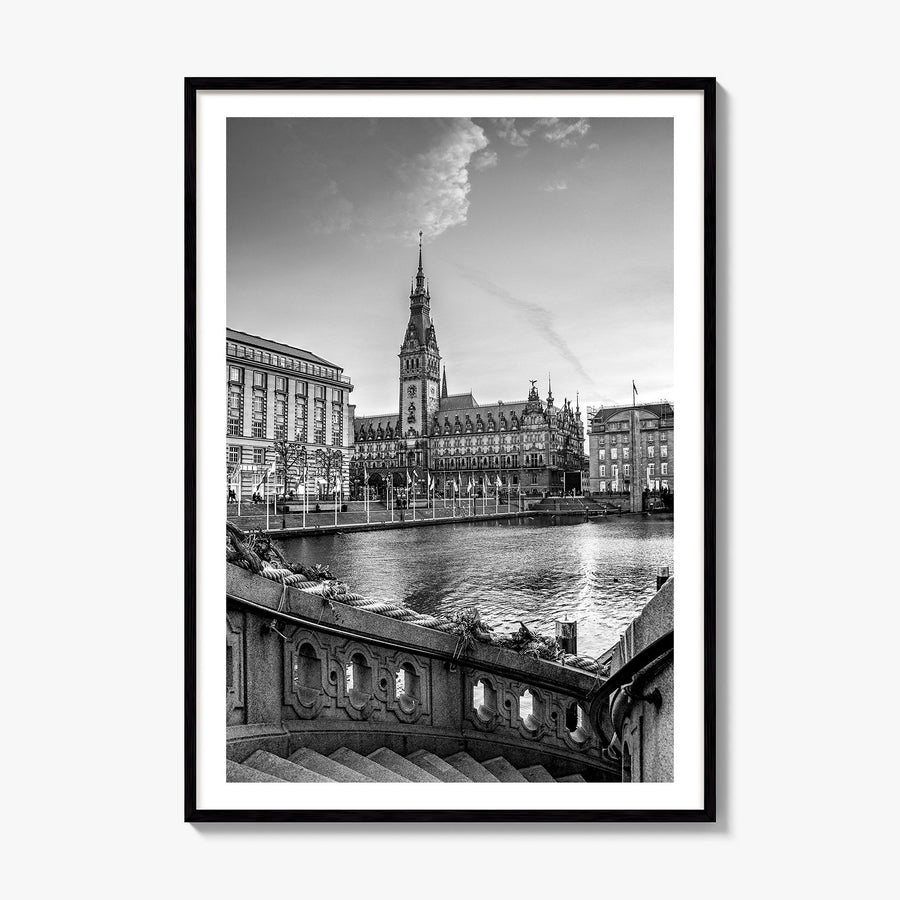 Hamburg Photo Poster, framed poster mockup, white border