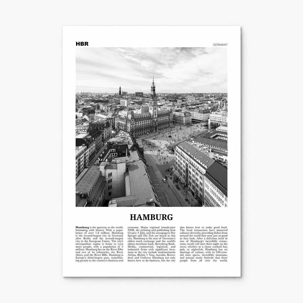 Hamburg Newspaper No 1 Poster, print only (unframed)