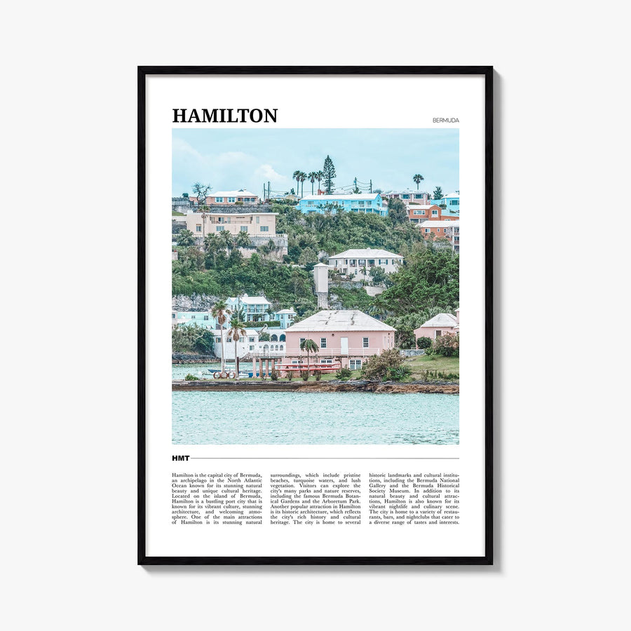 Hamilton, Bermuda colorful travel poster of Bermuda – vertical wall art, unframed print shown in interior mockup