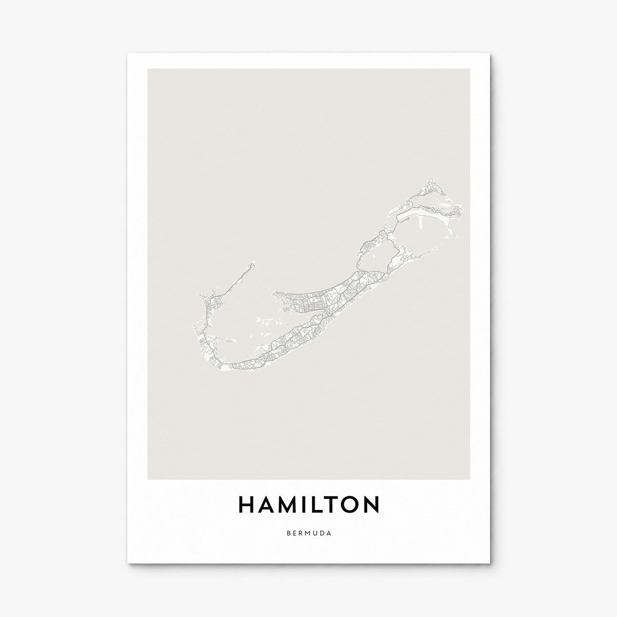 Hamilton, Bermuda Map Poster, print only (unframed)