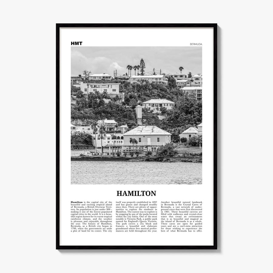Hamilton, Bermuda Newspaper Poster, framed poster mockup