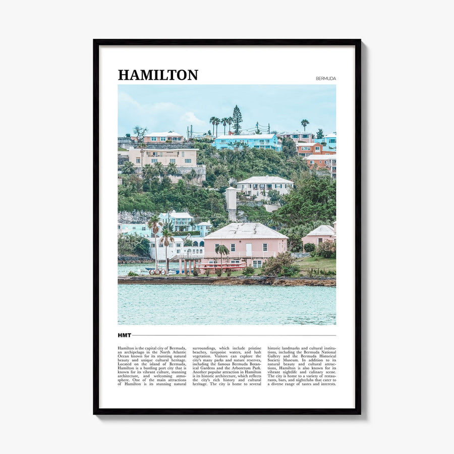 Hamilton, Bermuda Travel Poster, framed poster mockup