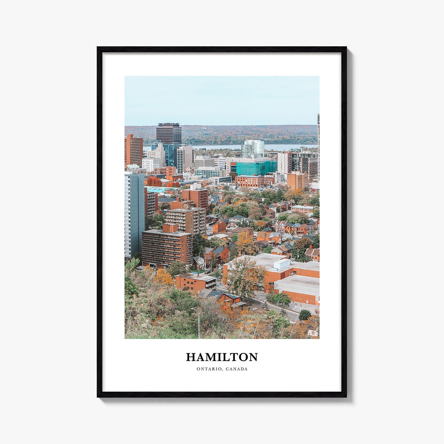 Hamilton, Canada colorful classic poster of Canada – vertical wall art, unframed print shown in interior mockup