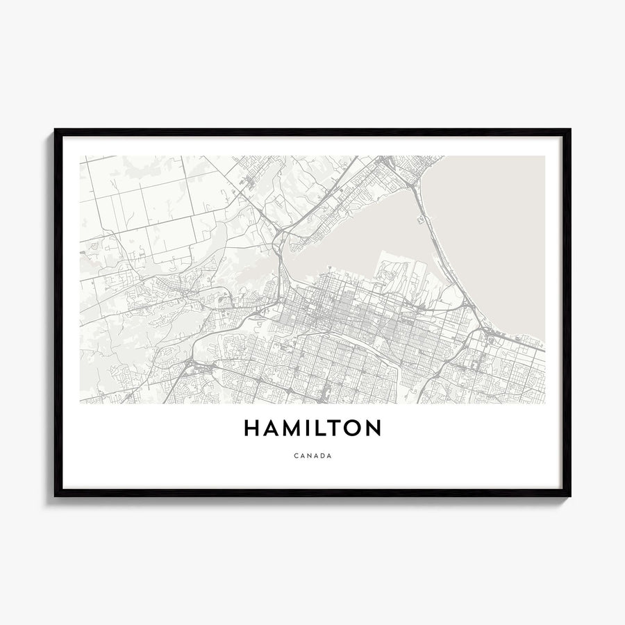 Hamilton, Canada Map Poster, framed poster mockup