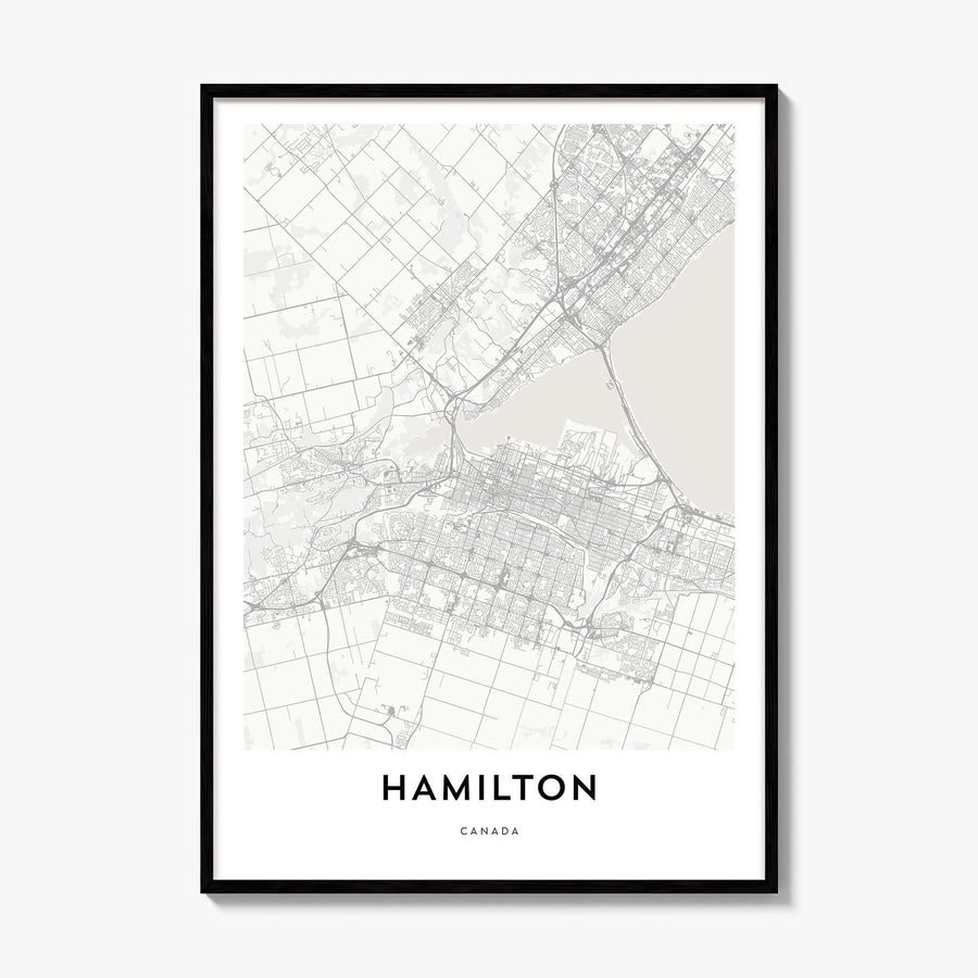 Hamilton, Canada Map Poster, framed poster mockup