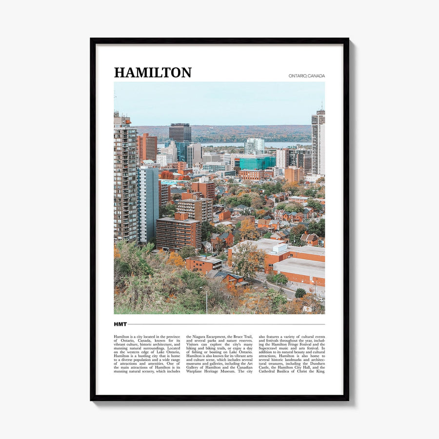 Hamilton, Canada Travel Poster, framed poster mockup