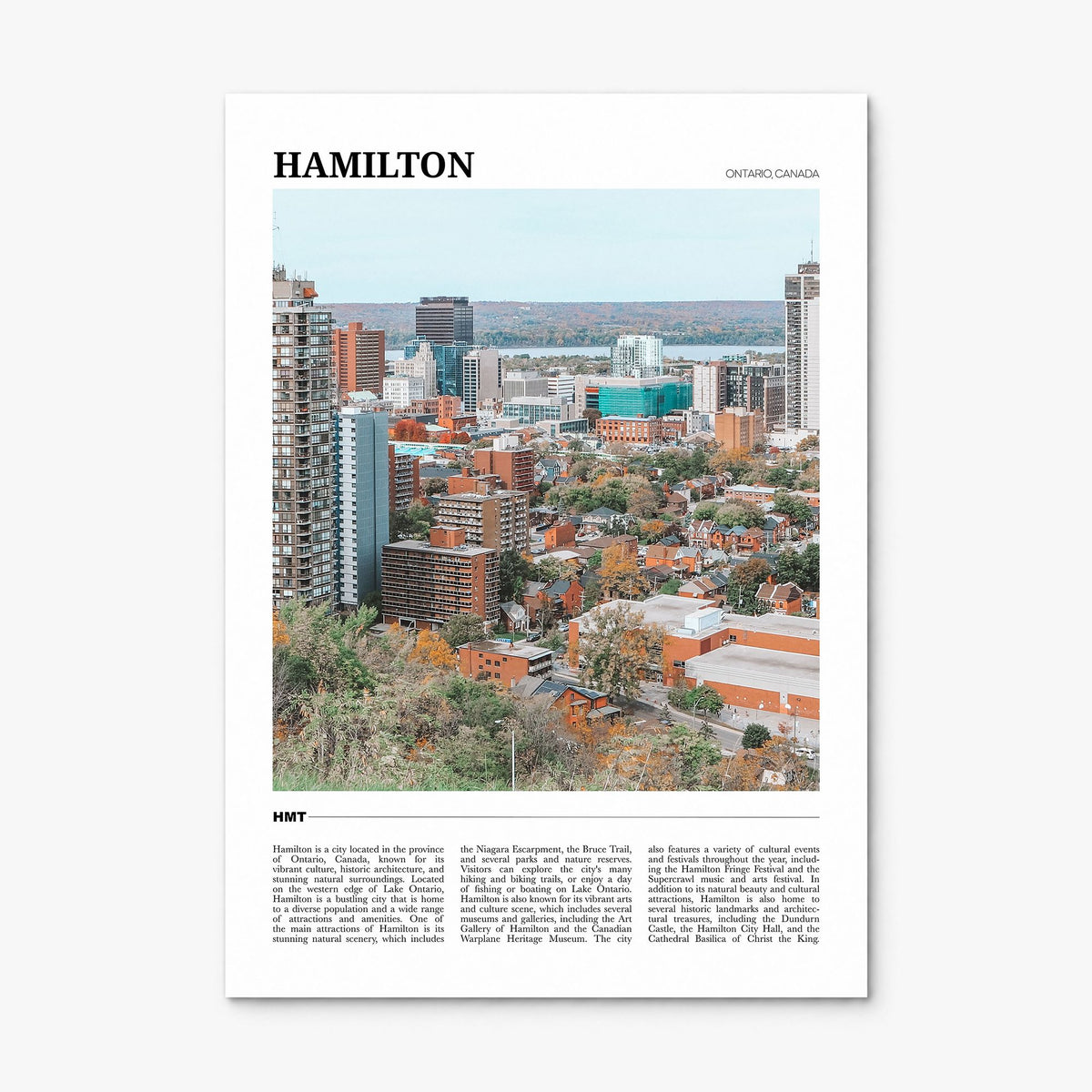 Hamilton, Canada Travel Poster, print only (unframed)