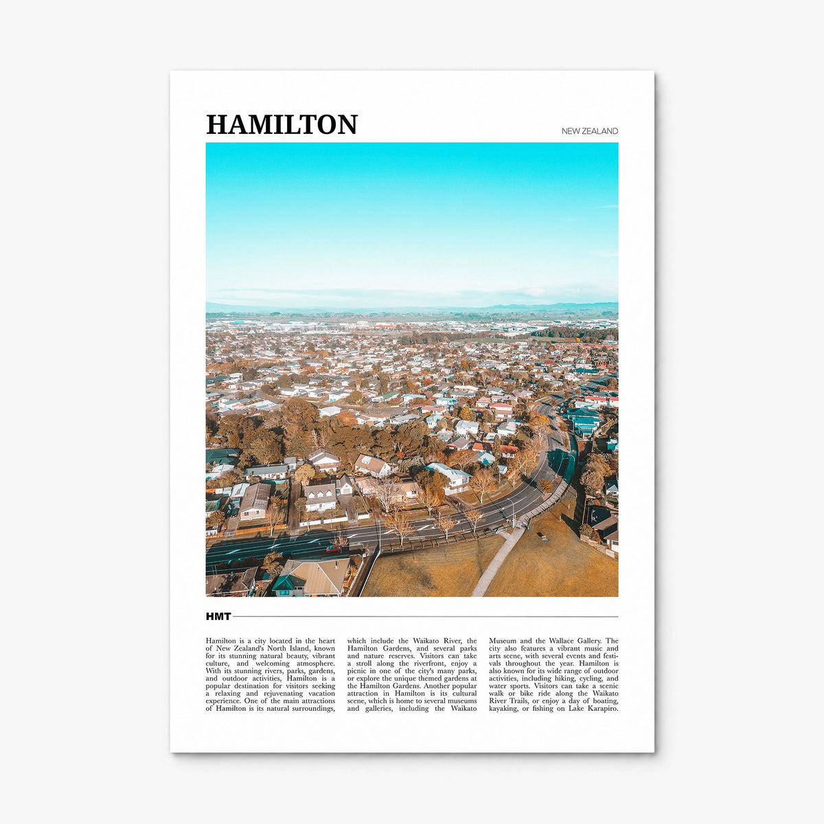 Hamilton, New Zealand Travel Poster, print only (unframed)