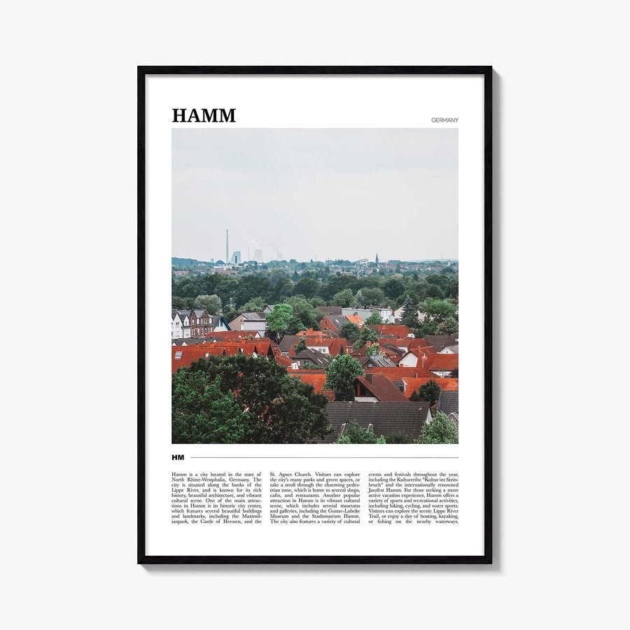Hamm colorful travel poster of Germany – vertical wall art, unframed print shown in interior mockup
