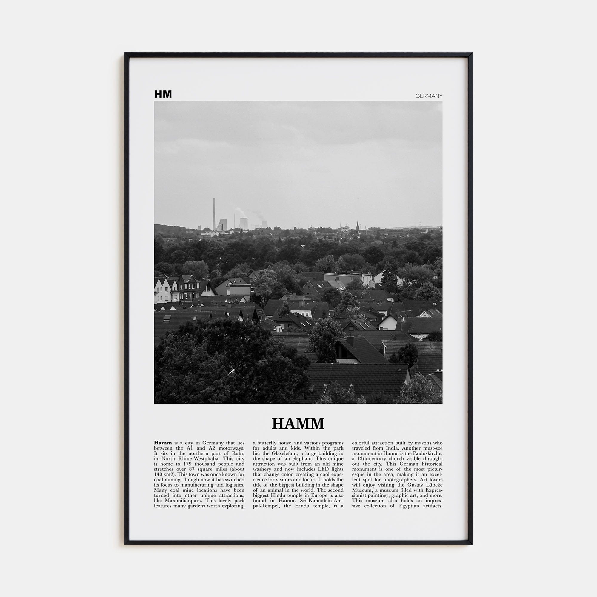 Hamm Poster None / 8x12 in Nbourhood Travel B&W Poster