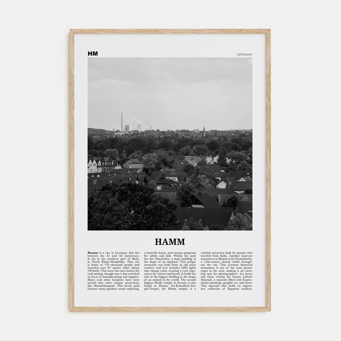 Hamm Poster Natural Wood / 8x12 in Nbourhood Travel B&W Poster