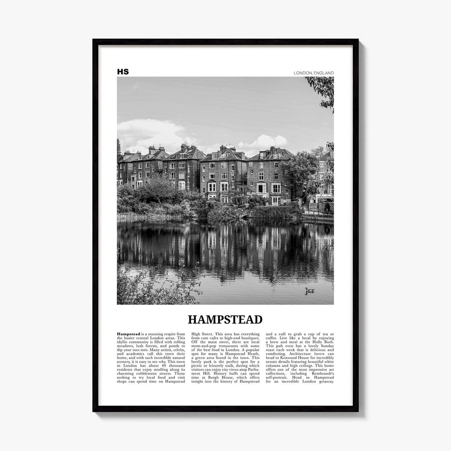 Hampstead Newspaper Poster, framed poster mockup