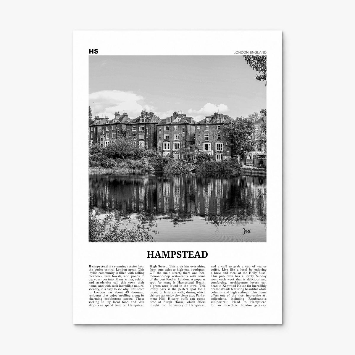 Hampstead Newspaper Poster, print only (unframed)