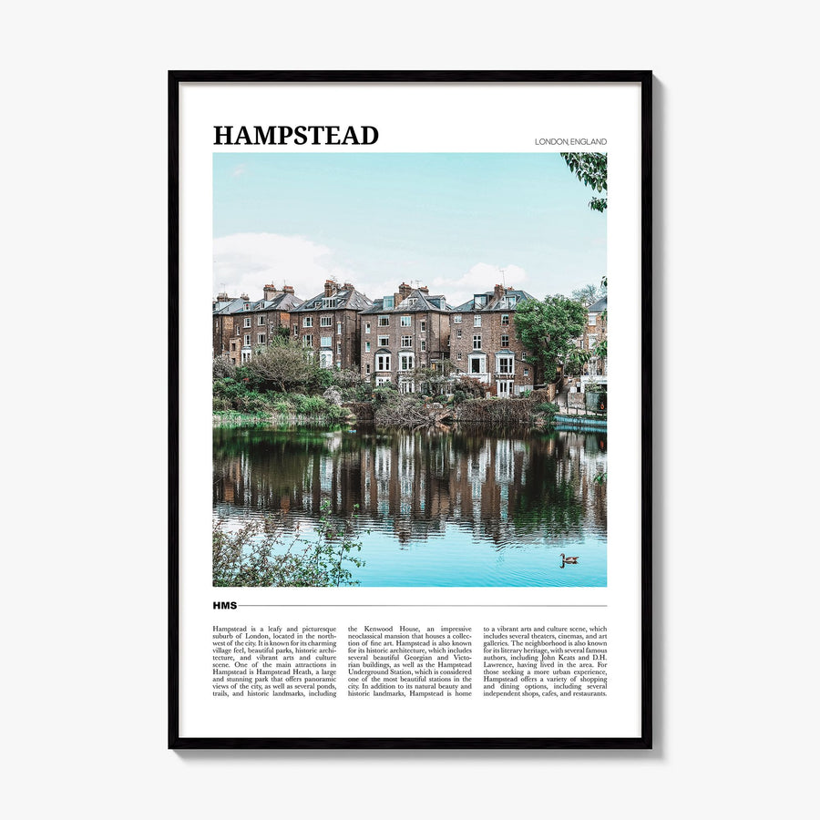 Hampstead Travel Poster, framed poster mockup
