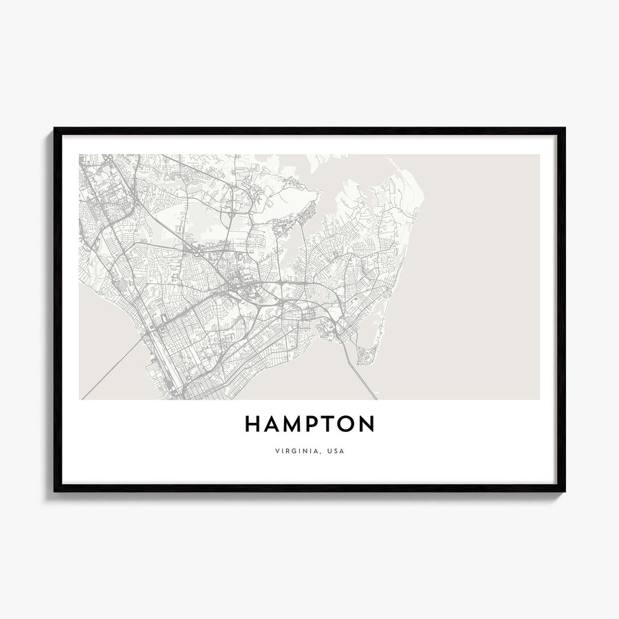 Hampton Map Poster, framed poster mockup