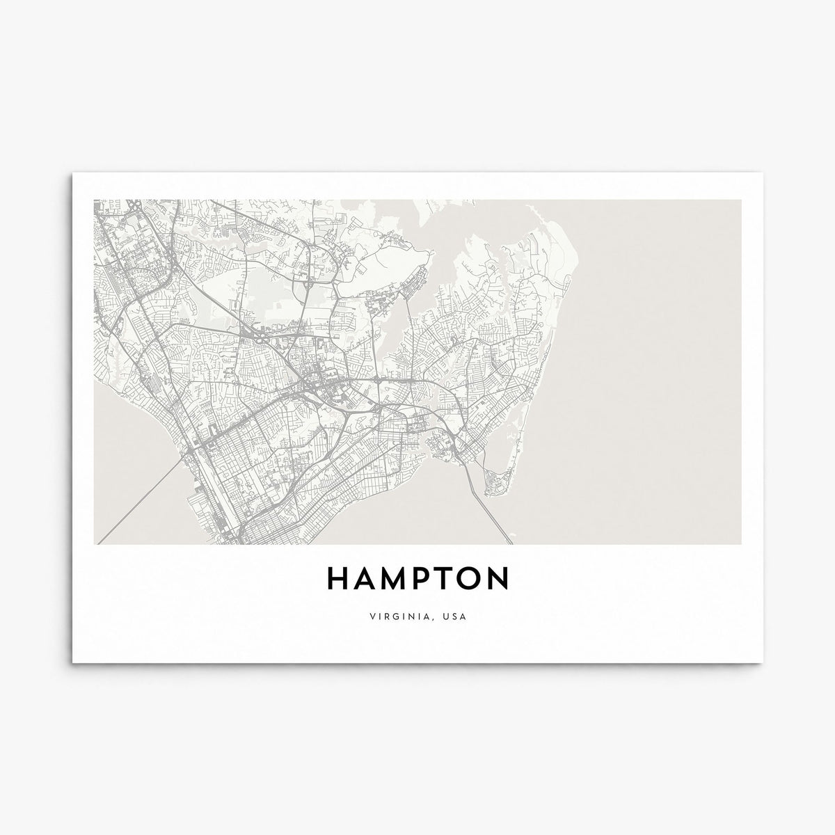 Hampton Map Poster, print only (unframed)