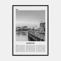 Hampton Poster Black Wood / 8x12 in Nbourhood Travel B&W Poster