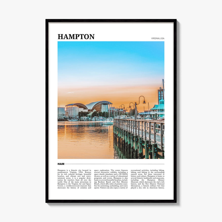 Hampton Travel Poster, framed poster mockup