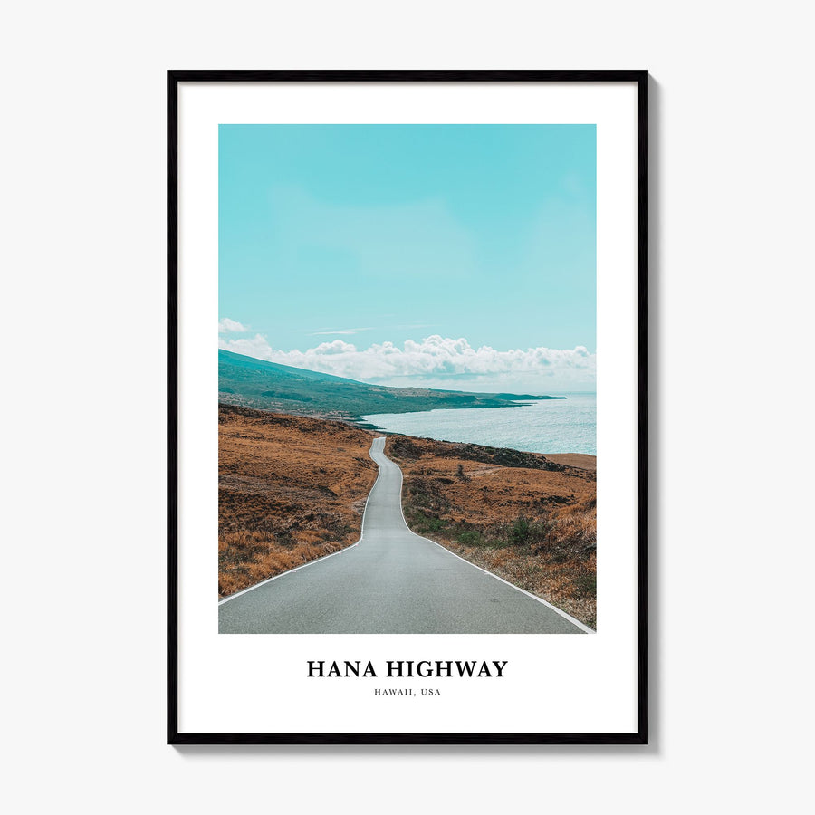 Hana Highway Classic Poster, framed poster mockup