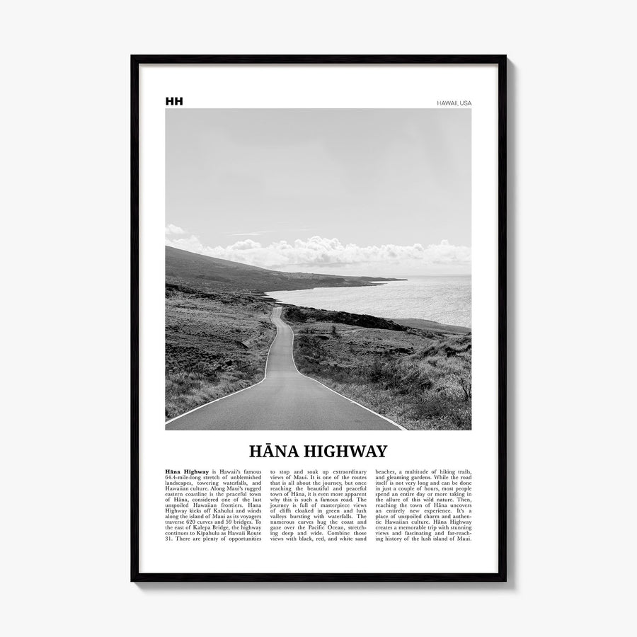 Hana Highway Newspaper Poster, framed poster mockup