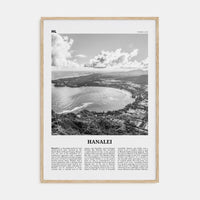 Hanalei Poster Natural Wood / 8x12 in Nbourhood Travel B&W Poster